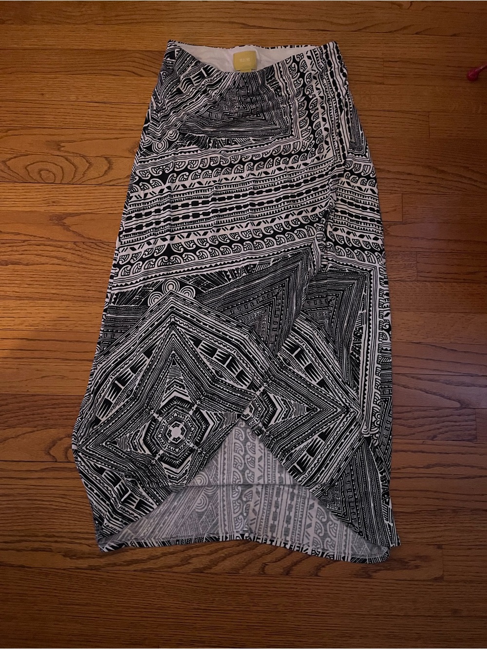 Maeve Black and White Geometric Maxi Skirt
